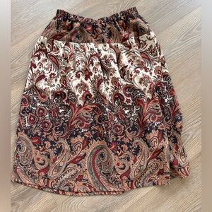Vintage Elegant Paisley A-Line Skirt